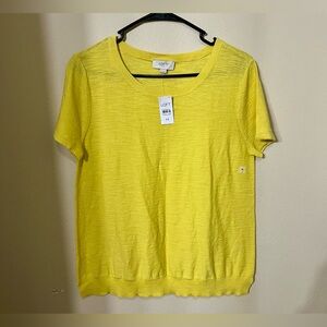 LOFT Women’s Yellow Knit Top NWT